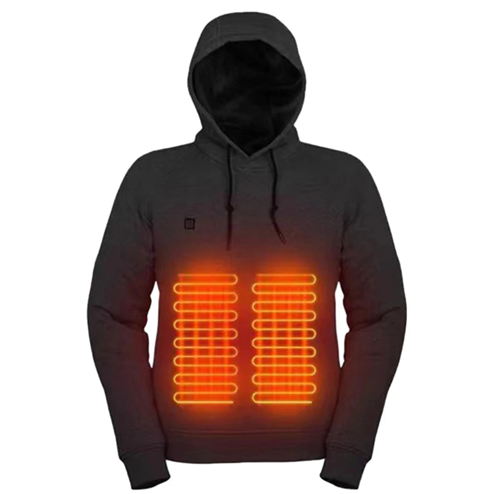 USB Rechargeable Heated Hoodies – 3 Heat Levels, Unisex, for Camping and Outdoor Work