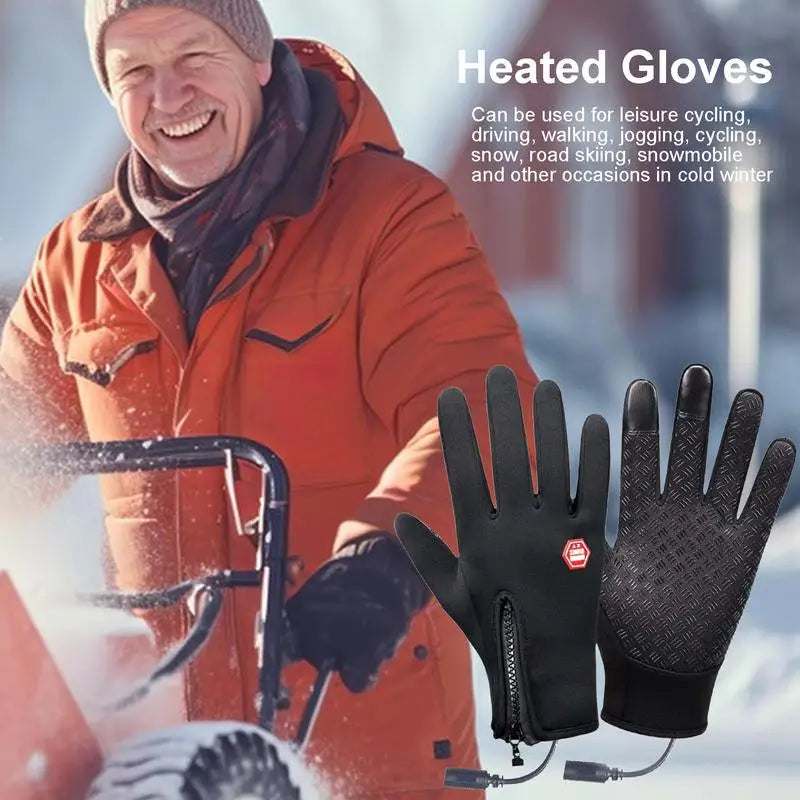 Waterproof USB Heated Gloves – Touchscreen Compatible, Thermal Hand Warmers for Winter