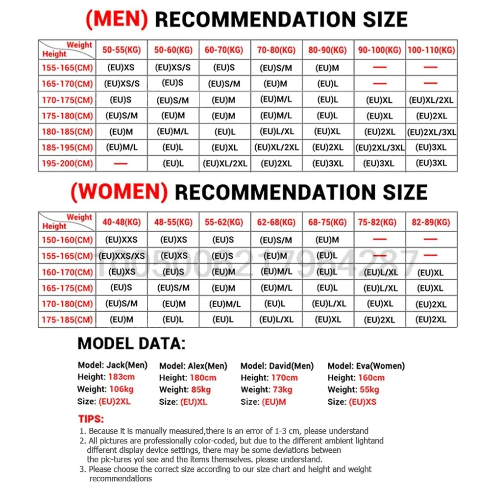 Winter Heated Underwear Sets for Women and Men