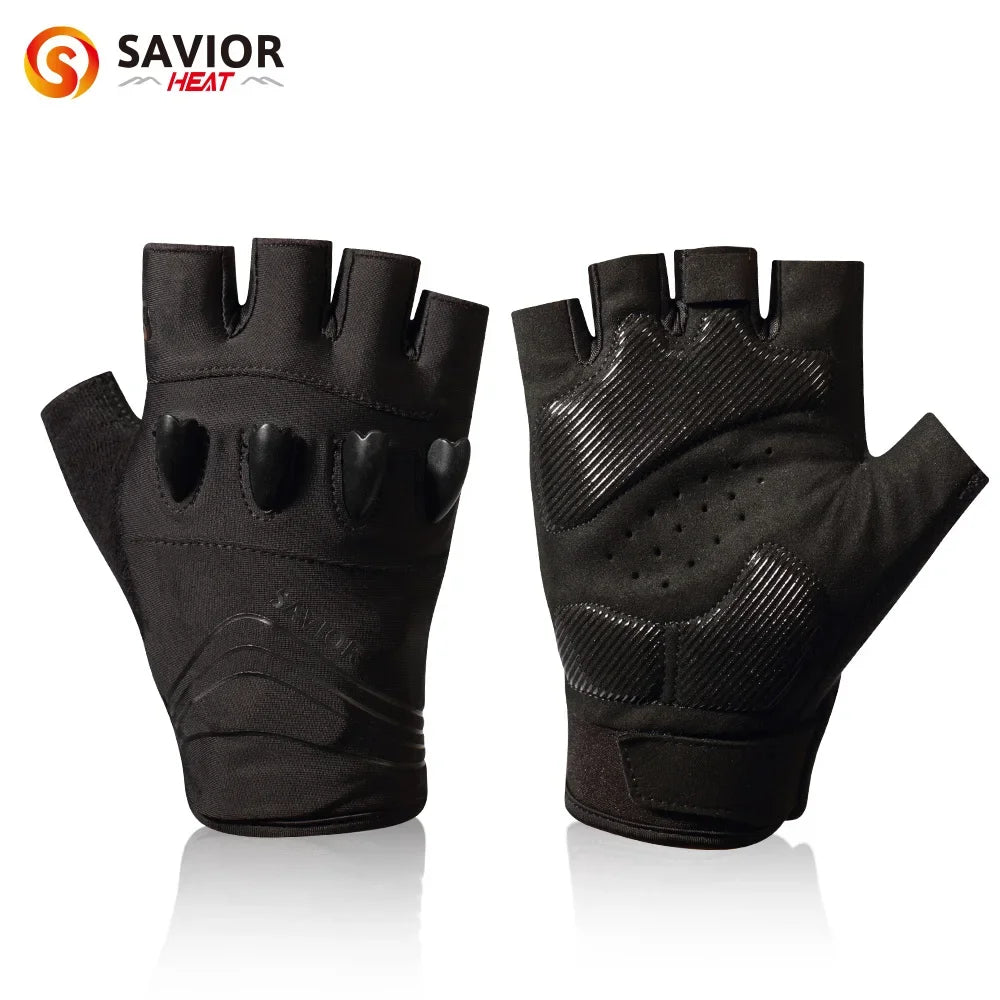 LED Half-Finger Cycling Gloves – Rechargeable, Breathable, Nightview