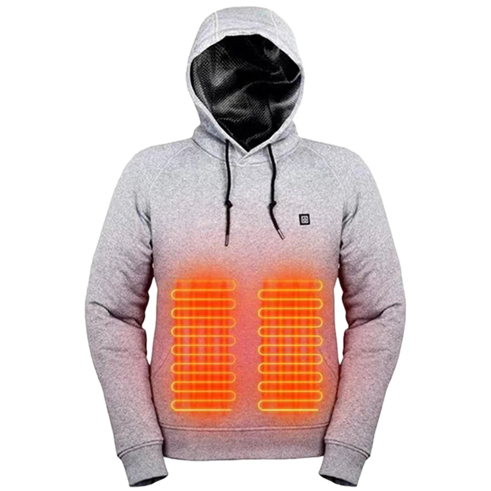 USB Rechargeable Heated Hoodies – 3 Heat Levels, Unisex, for Camping and Outdoor Work