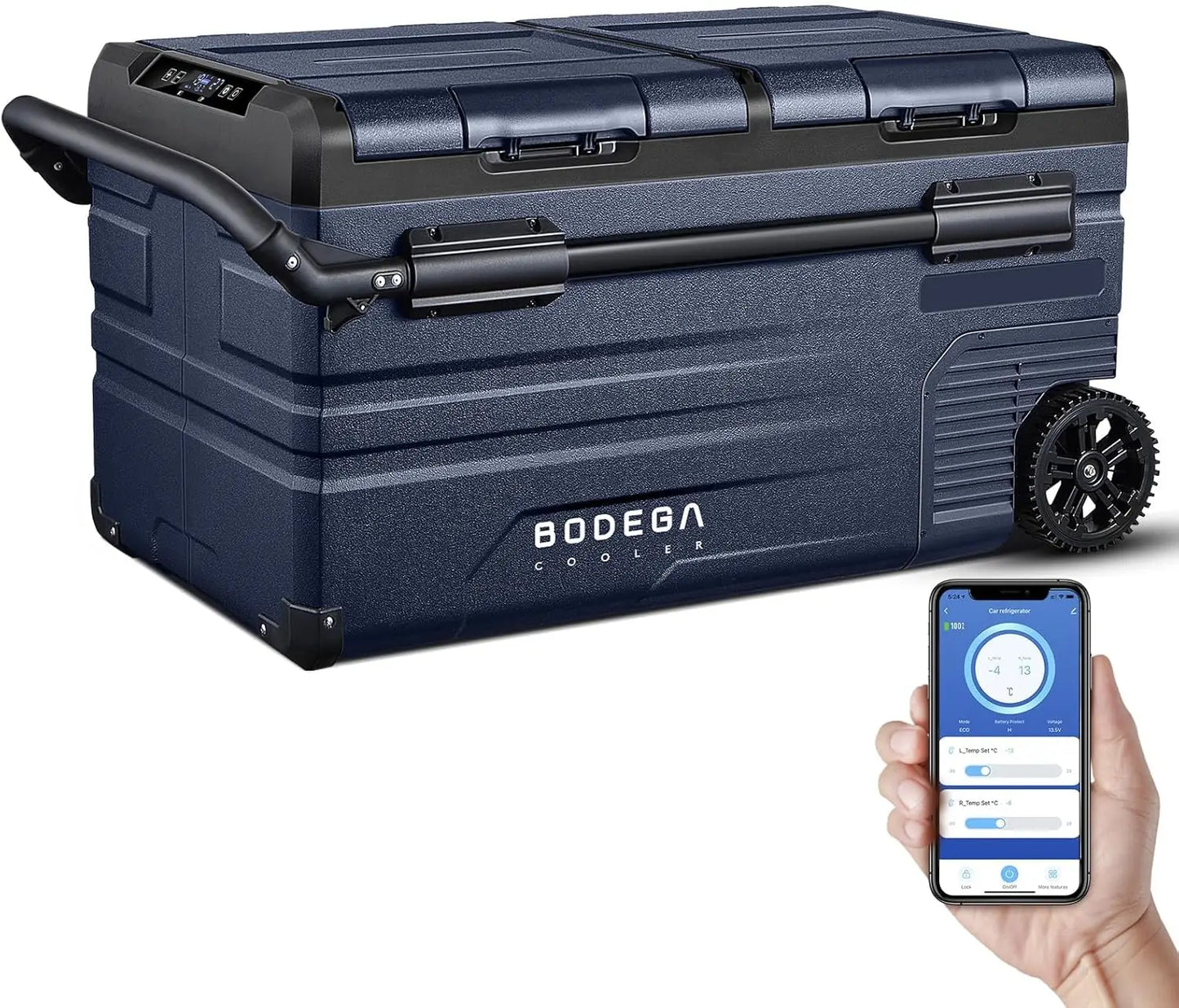 12V Portable Car Refrigerator β Dual Zone, WiFi Control, 80 Quart Capacity, -4β to 68β, 12/24V DC