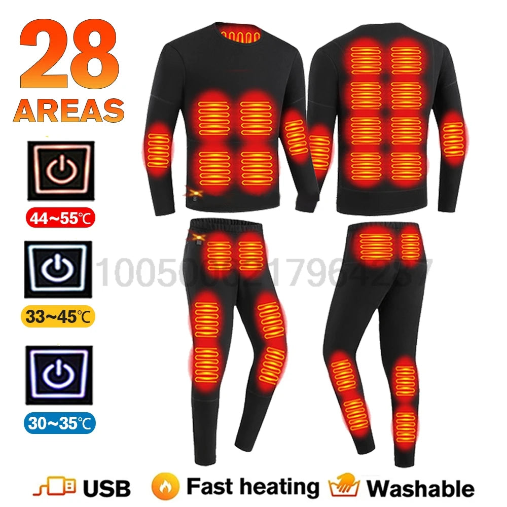 Winter Heated Underwear Sets for Women and Men