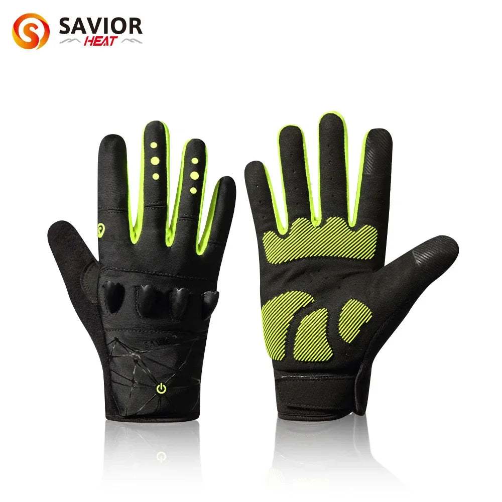 LED Half-Finger Cycling Gloves – Rechargeable, Breathable, Nightview