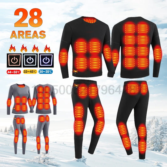 Winter Heated Underwear Sets for Women and Men