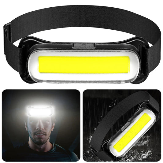 Waterproof Rechargeable Headlamp – 3 Modes, Adjustable Headband for Outdoor Activities