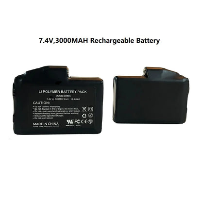 7.4V Rechargeable Battery Charger with 2200mAh Batteries for Heated Gear