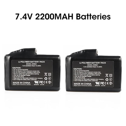 7.4V Rechargeable Battery Charger with 2200mAh Batteries for Heated Gear
