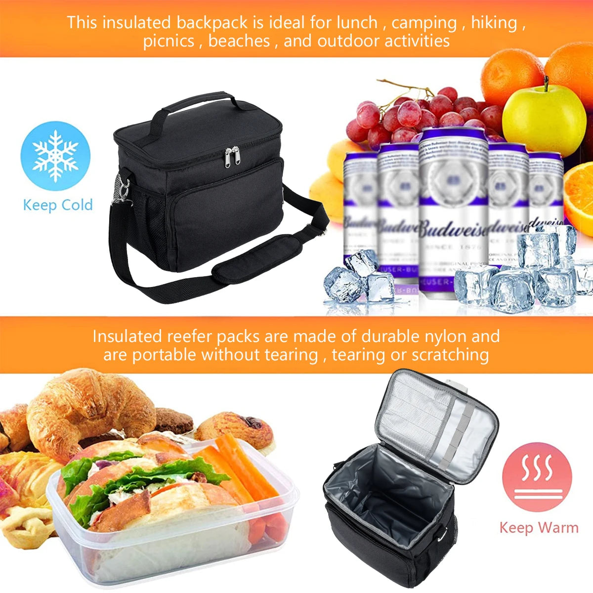 Large Capacity Insulated Lunch Bag
