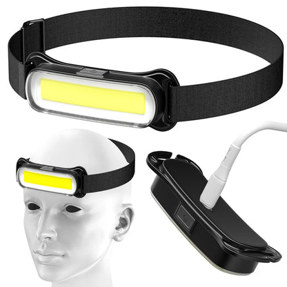 Waterproof Rechargeable Headlamp – 3 Modes, Adjustable Headband for Outdoor Activities