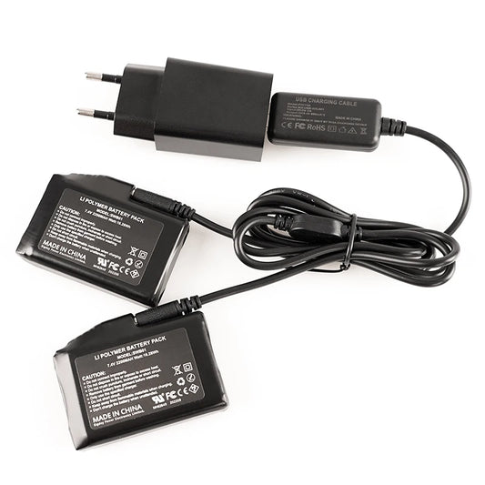 7.4V Rechargeable Battery Charger with 2200mAh Batteries for Heated Gear