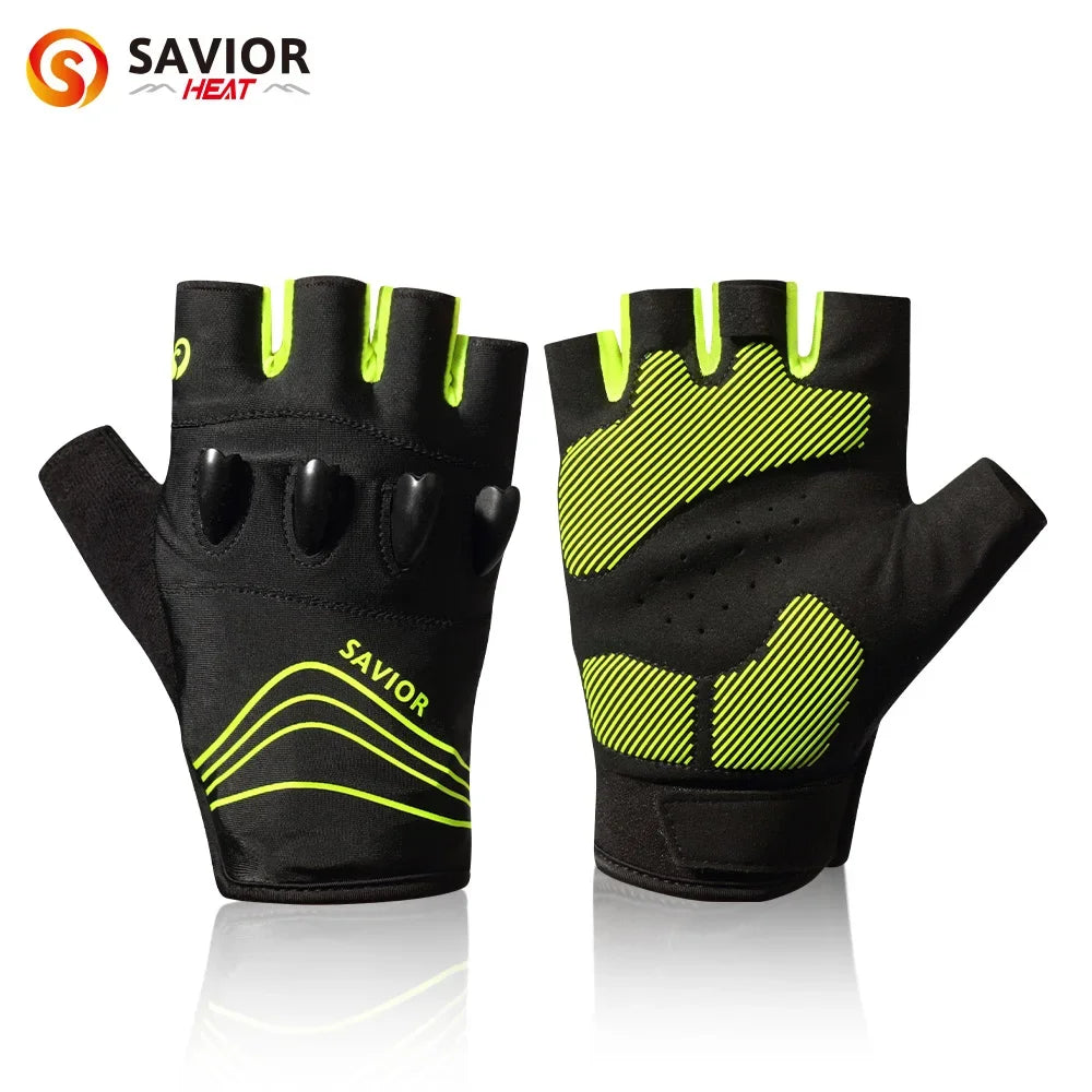 LED Half-Finger Cycling Gloves – Rechargeable, Breathable, Nightview