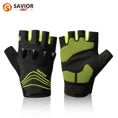 LED Half-Finger Cycling Gloves – Rechargeable, Breathable, Nightview