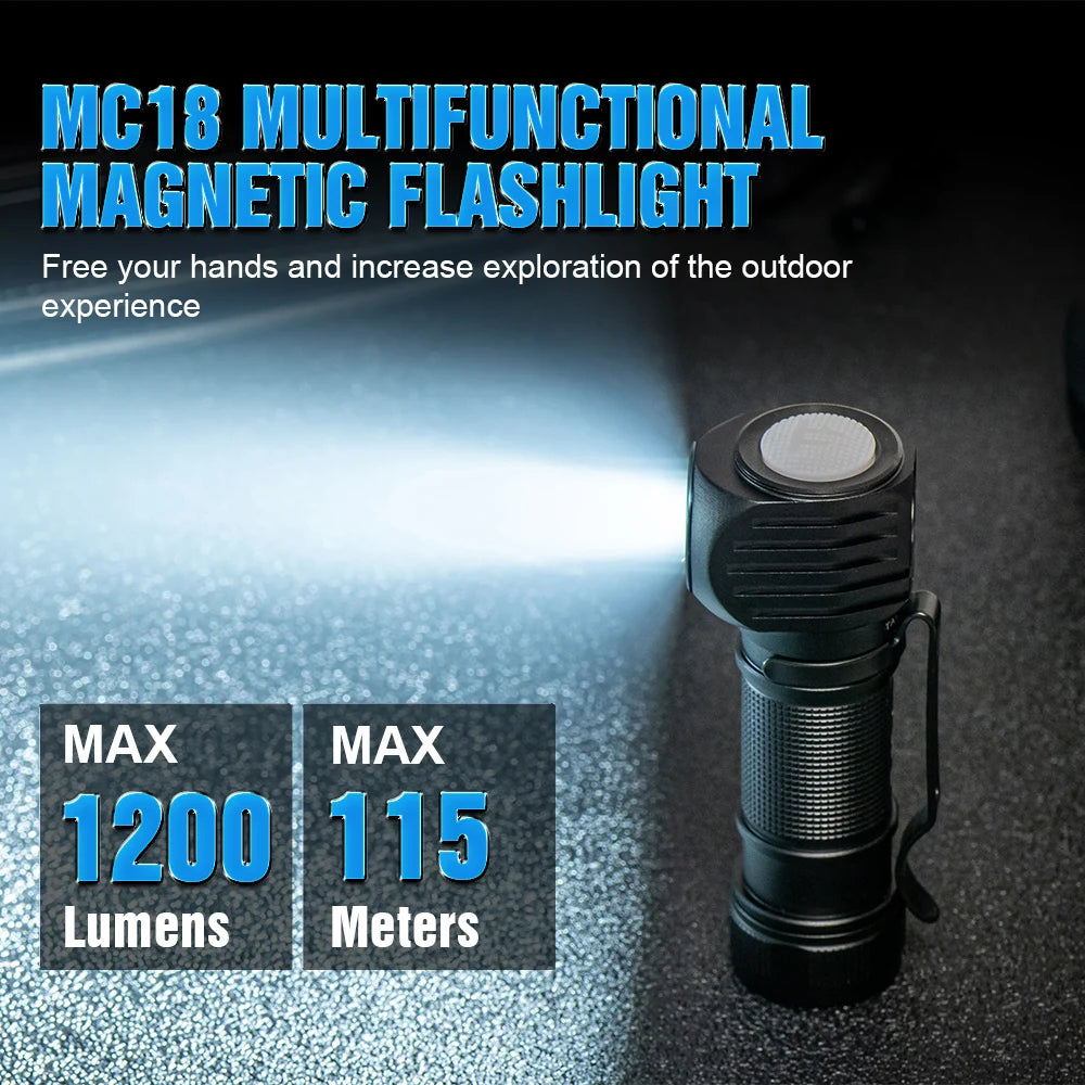 Trustfire MC18 LED Headlamp – 1200lm, USB Rechargeable, Magnetic Tail Cap
