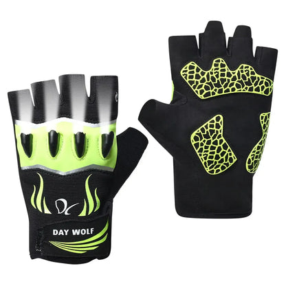 LED Half-Finger Cycling Gloves – Rechargeable, Breathable, Nightview