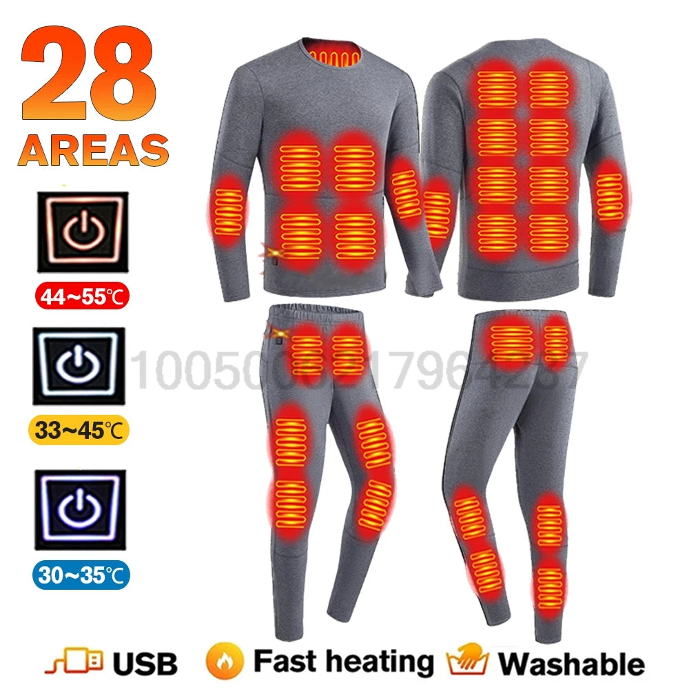 Winter Heated Underwear Sets for Women and Men