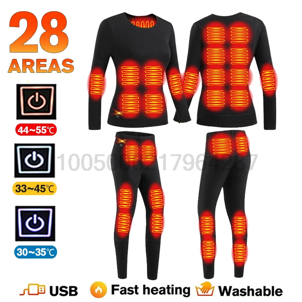 Winter Heated Underwear Sets for Women and Men