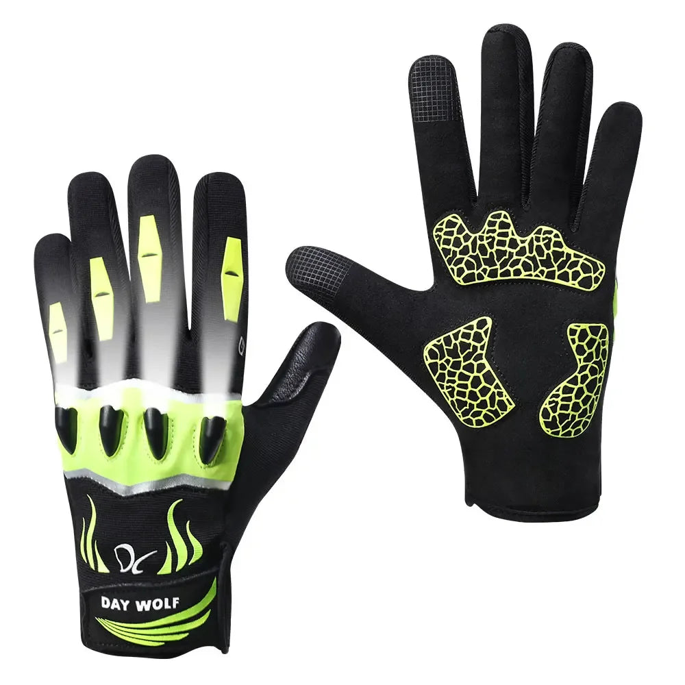 LED Half-Finger Cycling Gloves – Rechargeable, Breathable, Nightview