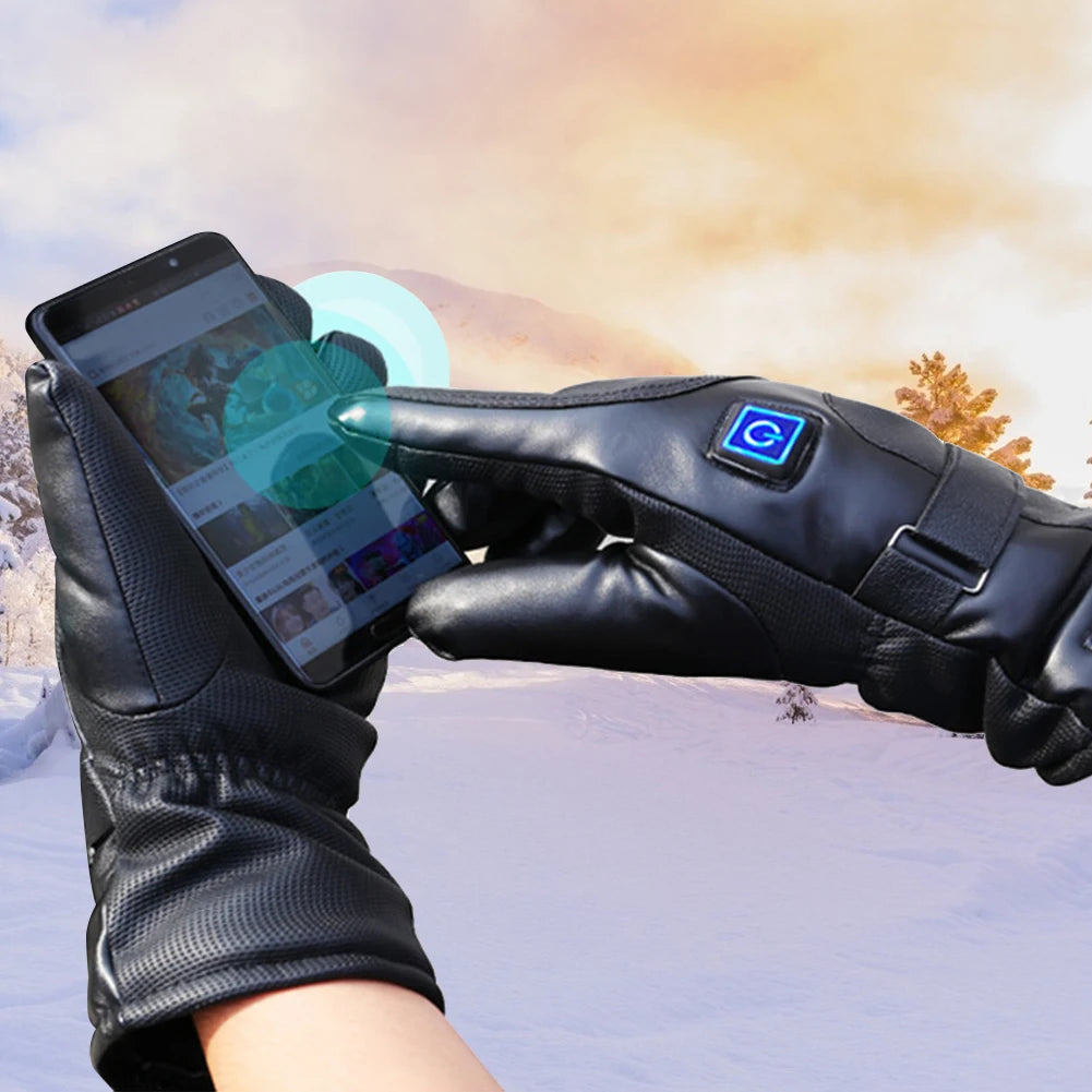 Waterproof Heated Gloves – 3 Temperature Levels, Touchscreen Compatible, for Outdoor Activities