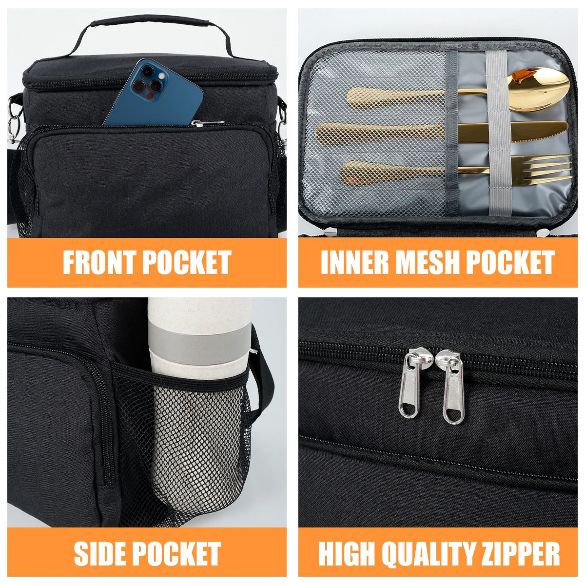Large Capacity Insulated Lunch Bag