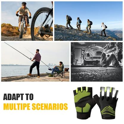 LED Half-Finger Cycling Gloves – Rechargeable, Breathable, Nightview